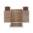 Kingfisher Lane Wood Vanity & Padded Stool Set Flip Up Mirror 2 Drawers - Gray