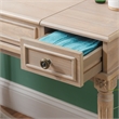 Kingfisher Lane Wood Vanity & Padded Stool Set Flip Up Mirror 2 Drawers - Gray