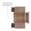 Kingfisher Lane Wood Vanity & Padded Stool Set Flip Up Mirror 2 Drawers - Gray
