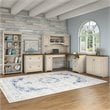 Kingfisher Lane L Desk 5 Pc Office Set w/ Storage - White - Engineered Wood