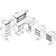 Kingfisher Lane L Desk 5 Pc Office Set w/ Storage - White - Engineered Wood