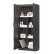 Kingfisher Lane Engineered Wood Storage Cabinet in Dark Wood/Graphite Black