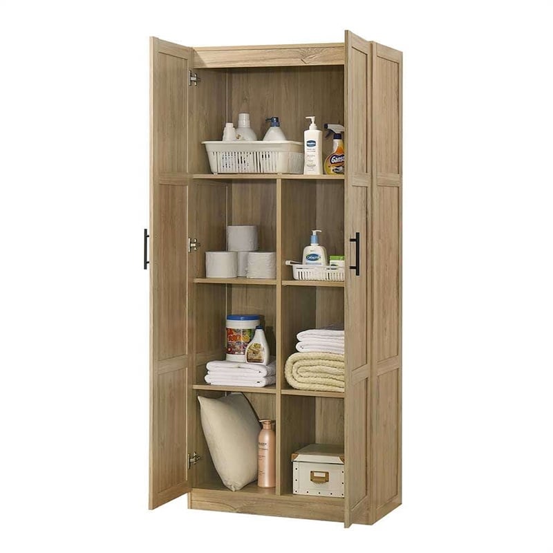 Kingfisher Lane Contemporary Engineered Wood Storage Cabinet in Light Wood