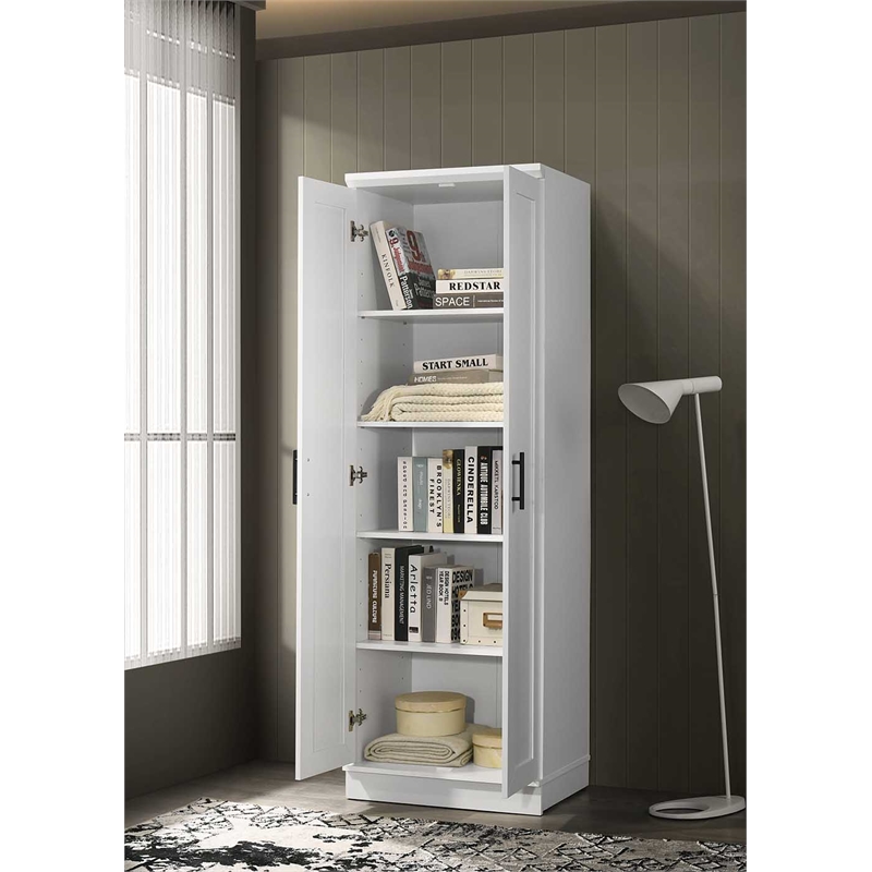 Kingfisher Lane Contemporary Engineered Wood Storage Cabinet in White