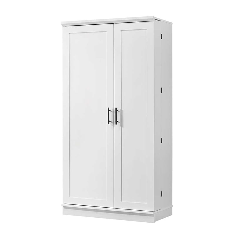Kingfisher Lane Contemporary 2-Door Engineered Wood Storage Cabinet in White