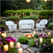 Kingfisher Lane 4-Piece Resin Wicker Patio Conversation Set in White
