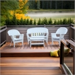 Kingfisher Lane 4-Piece Resin Wicker Patio Conversation Set in White