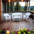 Kingfisher Lane 4-Piece Resin Wicker Patio Conversation Set in White