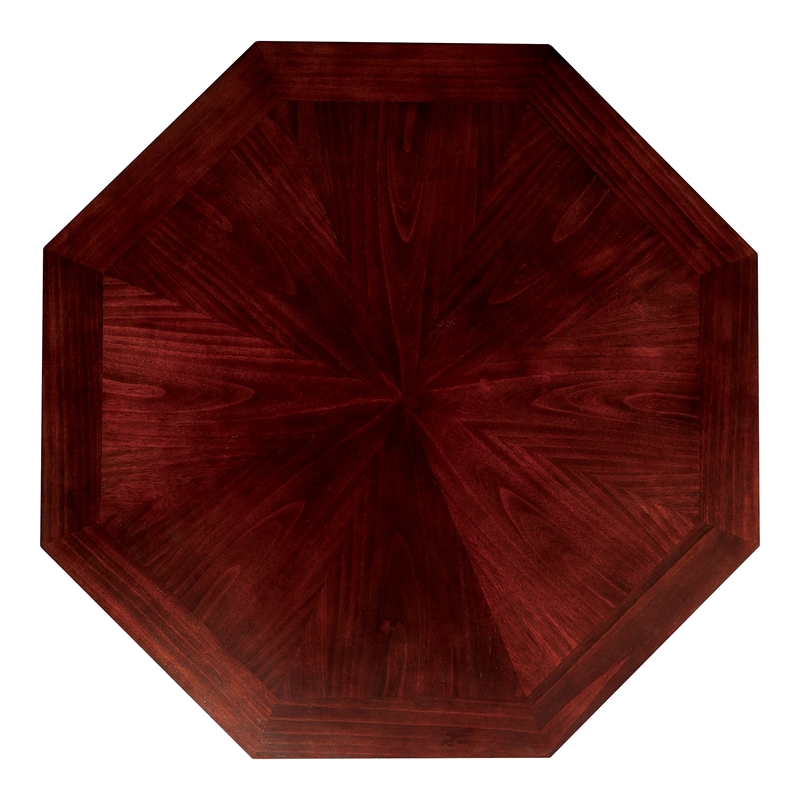 Kingfisher Lane Traditional Octagon Wood Gaming Table in Cherry