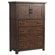 Kingfisher Lane 4-Drawer Poplar Wood Storage Chest in Walnut