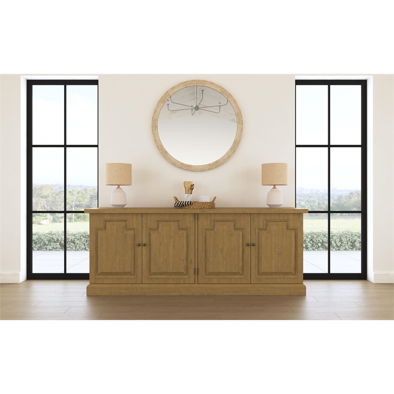 Kingfisher Lane 4-Door Dining Sideboard Buffet Cabinet in Rustic Honey