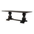 Kingfisher Lane Rustic Solid Wood Pedestal Dining Table in Antique Black
