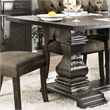 Kingfisher Lane Rustic Solid Wood Pedestal Dining Table in Antique Black