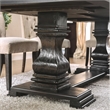 Kingfisher Lane Rustic Solid Wood Pedestal Dining Table in Antique Black