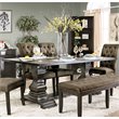 Kingfisher Lane Rustic Solid Wood Pedestal Dining Table in Antique Black