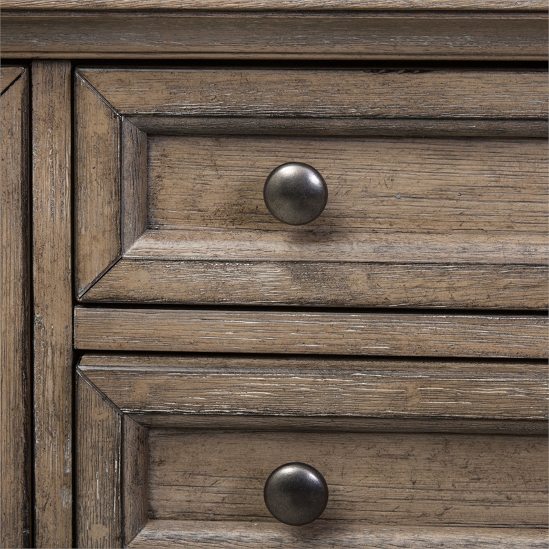 Kingfisher Lane Simply Elegant Credenza and Hutch Set in Taupe
