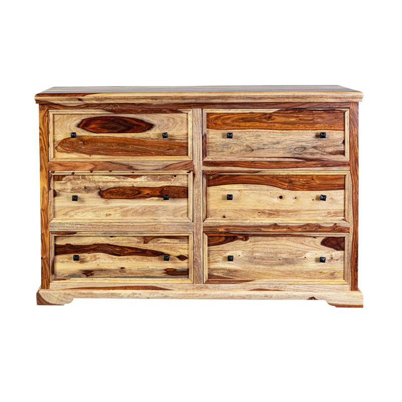 Kingfisher Lane Solid Sheesham Wood 6-Drawer Dresser in Natural