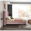 Kingfisher Lane Contemporary Tufted Pink Velvet Wingback King Bed Frame