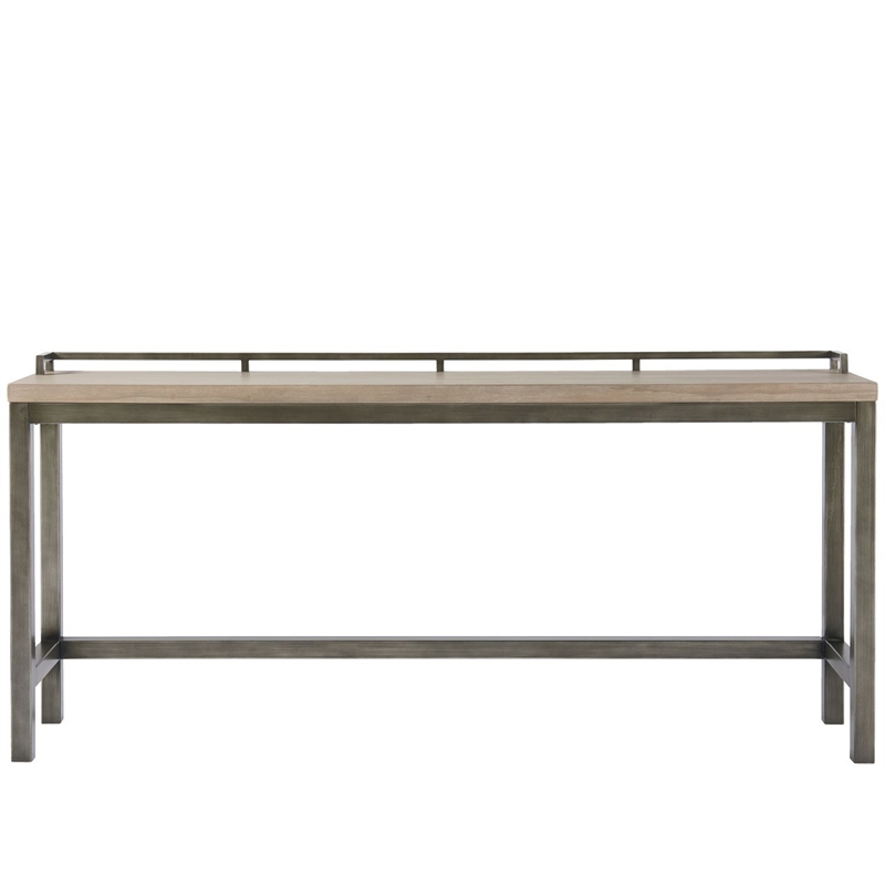 Kingfisher Lane Console Table with 3 Stools Gray Metal and Wood Top