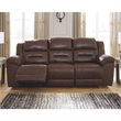 Kingfisher Lane Power Reclining Faux Leather Sofa in Chocolate