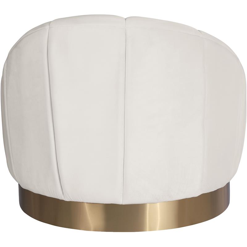 Kingfisher Lane Contemporary Cream Velvet Shell Accent Chair Gold Base