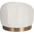 Kingfisher Lane Contemporary Cream Velvet Shell Accent Chair Gold Base
