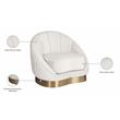 Kingfisher Lane Contemporary Cream Velvet Shell Accent Chair Gold Base