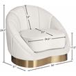 Kingfisher Lane Contemporary Cream Velvet Shell Accent Chair Gold Base