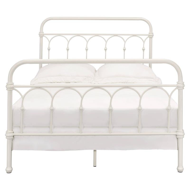 Kingfisher Lane Metal Full Bed with Spindle Headboard Footboard in White
