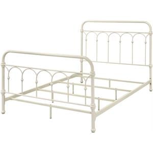 Kingfisher Lane Metal Full Bed with Spindle Headboard Footboard in White
