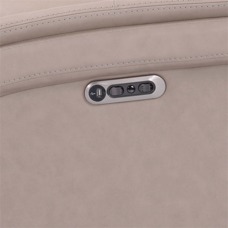 Kingfisher Lane Leather Cordless Power Swivel Glider Recliner in Pink