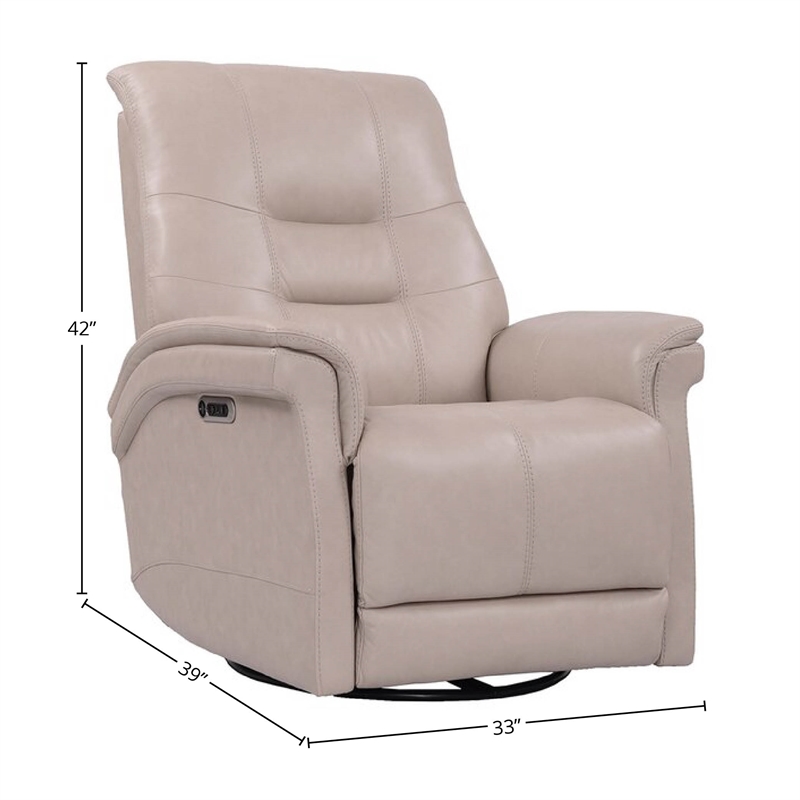 Kingfisher Lane Leather Cordless Power Swivel Glider Recliner in Pink