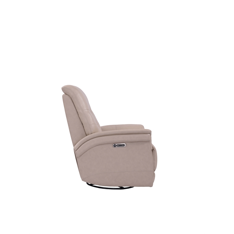 Kingfisher Lane Leather Cordless Power Swivel Glider Recliner in Pink
