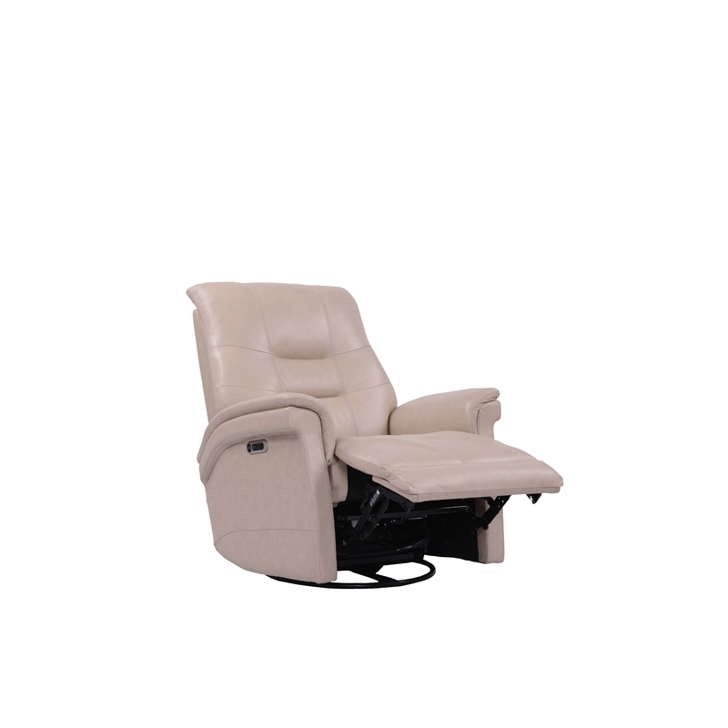 Kingfisher Lane Leather Cordless Power Swivel Glider Recliner in Pink