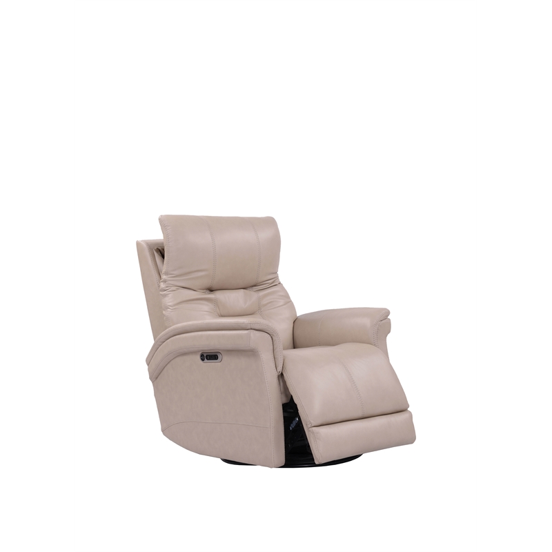 Kingfisher Lane Leather Cordless Power Swivel Glider Recliner in Pink