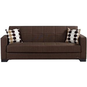 Kingfisher Lane 84&quot Convertible Sleeper Sofa with Storage in Brown