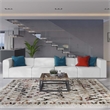 Kingfisher Lane 4-Piece Modular Faux Leather Sectional Sofa in White