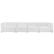 Kingfisher Lane 4-Piece Modular Faux Leather Sectional Sofa in White