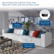 Kingfisher Lane 4-Piece Modular Faux Leather Sectional Sofa in White