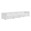 Kingfisher Lane 4-Piece Modular Faux Leather Sectional Sofa in White