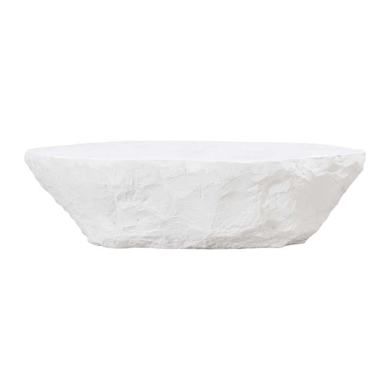 Kingfisher Lane Contemporary White Concrete Indoor Outdoor Coffee Table