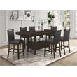 Kingfisher Lane Counter Height Storage Table Butterfly Leaf in Cappuccino