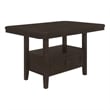 Kingfisher Lane Counter Height Storage Table Butterfly Leaf in Cappuccino