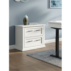 Kingfisher Lane 32&quotW Wood Lateral File Cabinet Fully Assembled in White