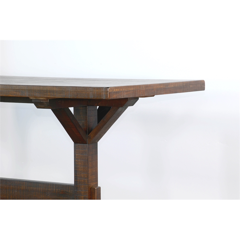 Kingfisher Lane Contemporary Solid Wood Pub Table in Tobacco Leaf Finish