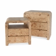 Kingfisher Lane 3-Drawer Mappa Burl Curved Chest in Light Brown