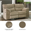 Kingfisher Lane Dual Reclining Loveseat in Light Brown Polyester