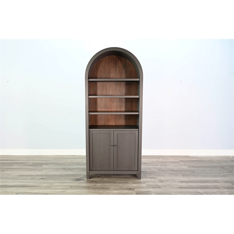 Kingfisher Lane Arched Wood Display Cabinet with Solid Doors