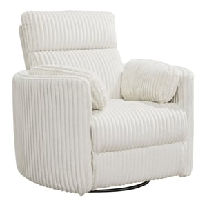 Kingfisher Lane Power Swivel Glider Recliner in Ivory Chenille