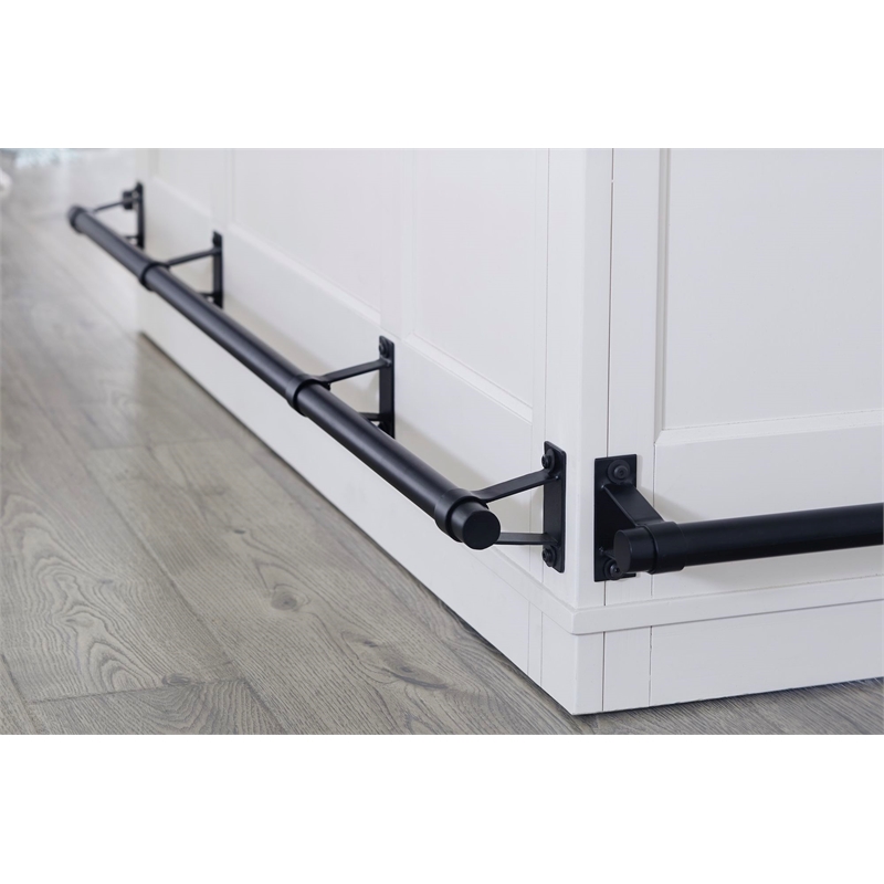 Kingfisher Lane Wood Bar with Quartz Top Insert in White/Natural